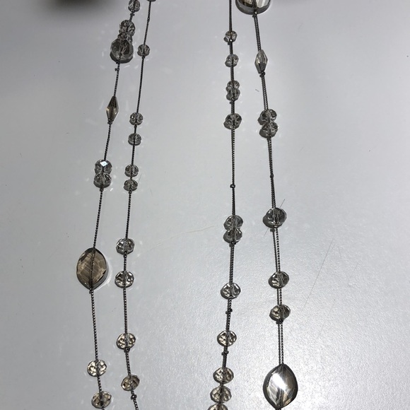 Beaded Layered Two Strand Long Necklace - Picture 4 of 7